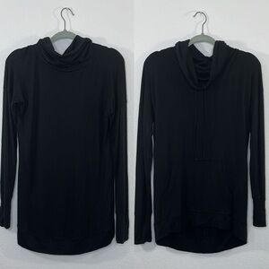 Athleta Cowl Neckline Studio long sleeve top black size small